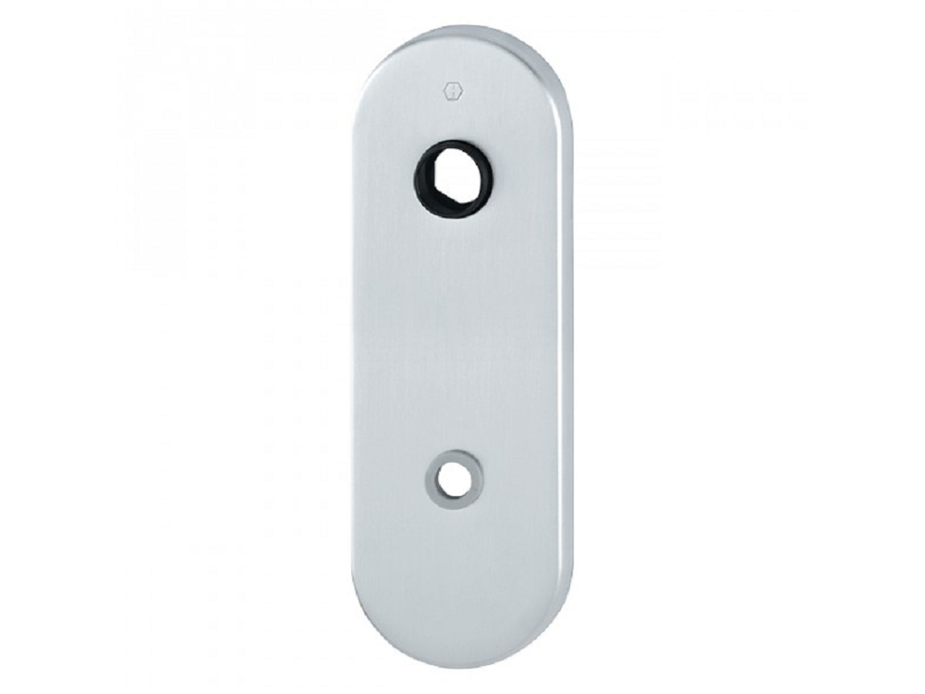 placca corta per blindate nottolino per cilindro europeo cromo satinato hoppe.png Placca Corta per blindate Interasse 85 mm.182x62 Foro per Nottolino per Cilindro Europeo F41-Cromo Satinato | Hoppe - immagine 1